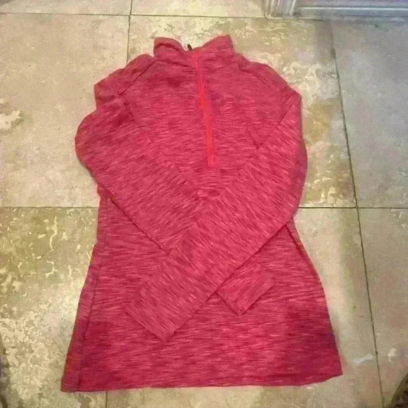 Columbia pink textured casual long sleeve top. Zip up collar. Size Large. - Picture 2 of 5